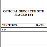 Geocache logsheet